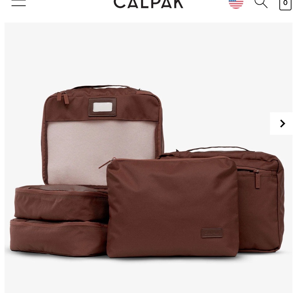 Packing Cubes Set (5 Pieces) in Walnut
